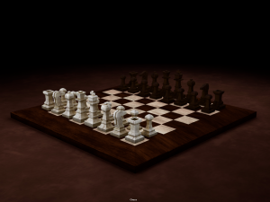 Chess Board Complete six types of different textures Low-poly 3D Model