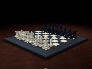 Chess Board Complete six types of different textures Low-poly 3D Model