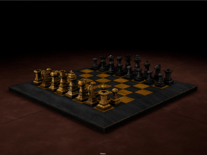 Chess Board Complete six types of different textures Low-poly 3D Model