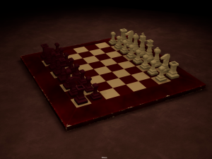 Chess Board Complete six types of different textures Low-poly 3D Model