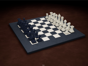 Chess Board Complete six types of different textures Low-poly 3D Model