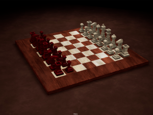 Chess Board Complete six types of different textures Low-poly 3D Model