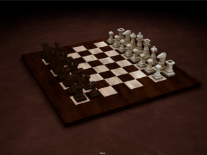 Chess Board Complete six types of different textures Low-poly 3D Model