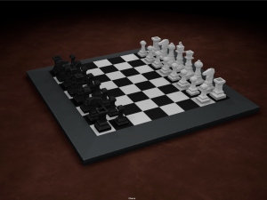 Chess Board Complete six types of different textures Low-poly 3D Model