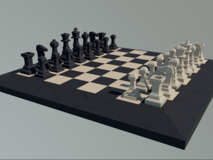 Chess Board Complete six types of different textures Low-poly 3D Model