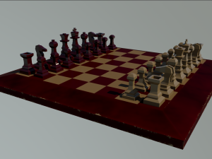 Chess Board Complete six types of different textures Low-poly 3D Model
