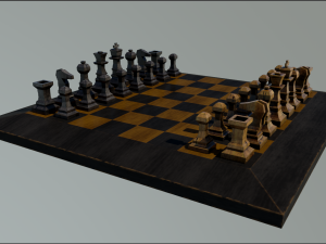 Chess Board Complete six types of different textures Low-poly 3D Model