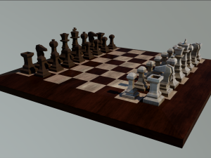 Chess Board Complete six types of different textures Low-poly 3D Model