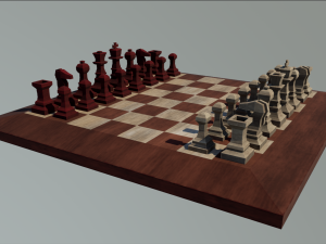 Chess Board Complete six types of different textures Low-poly 3D Model