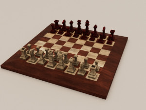 Chess Board Complete six types of different textures Low-poly 3D Model