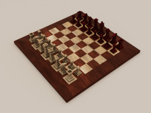 Chess Board Complete six types of different textures Low-poly 3D Model