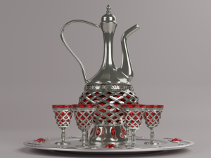 Decanter with glasses 3Dモデル