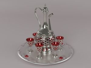 Decanter with glasses 3Dモデル