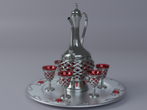Decanter with glasses 3Dモデル