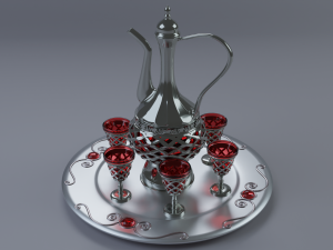 Decanter with glasses 3Dモデル