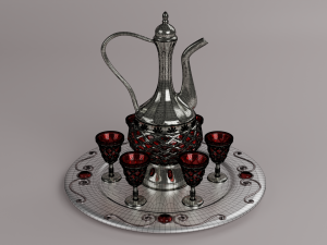 Decanter with glasses 3Dモデル