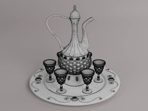 Decanter with glasses 3D Model