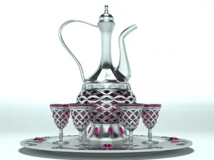 Decantador com copos Modelo 3D