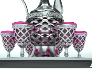 Decanter with glasses Model 3D