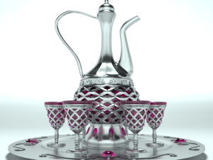 Decanter with glasses Model 3D