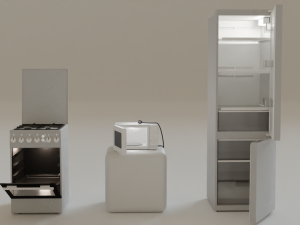 Refrigerator microwave gas stove for the kitchen Modelo 3D