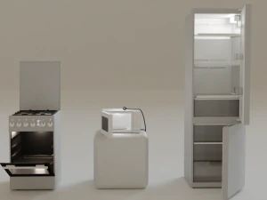 Kompor gas microwave kulkas untuk dapur Model 3D