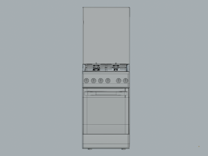 Refrigerator microwave gas stove for the kitchen 3D Модель