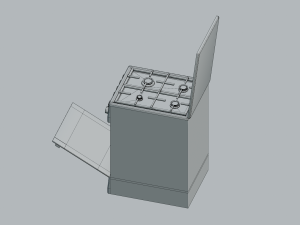 Refrigerator microwave gas stove for the kitchen 3D Модель