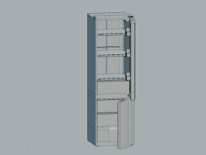 Refrigerator microwave gas stove for the kitchen 3D Модель