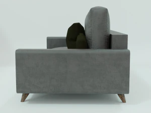 Leather sofa with decor 3D Model