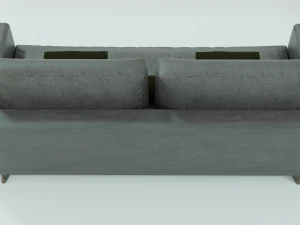 Leather sofa with decor 3D Model