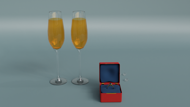 Wedding ring in a box 3D Model .c4d .max .obj .3ds .fbx .stl .blend
