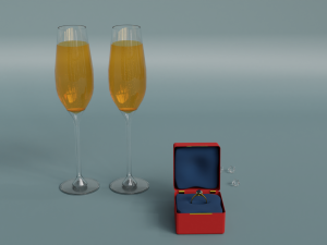 Wedding ring in a box 3Dモデル