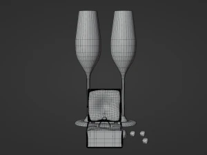 Wedding ring in a box 3D Model
