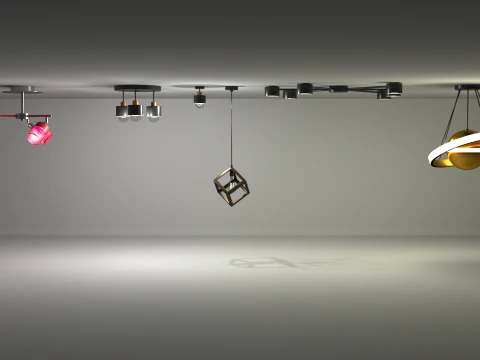 Lumin&aacute;rias pendentes Modelo 3D