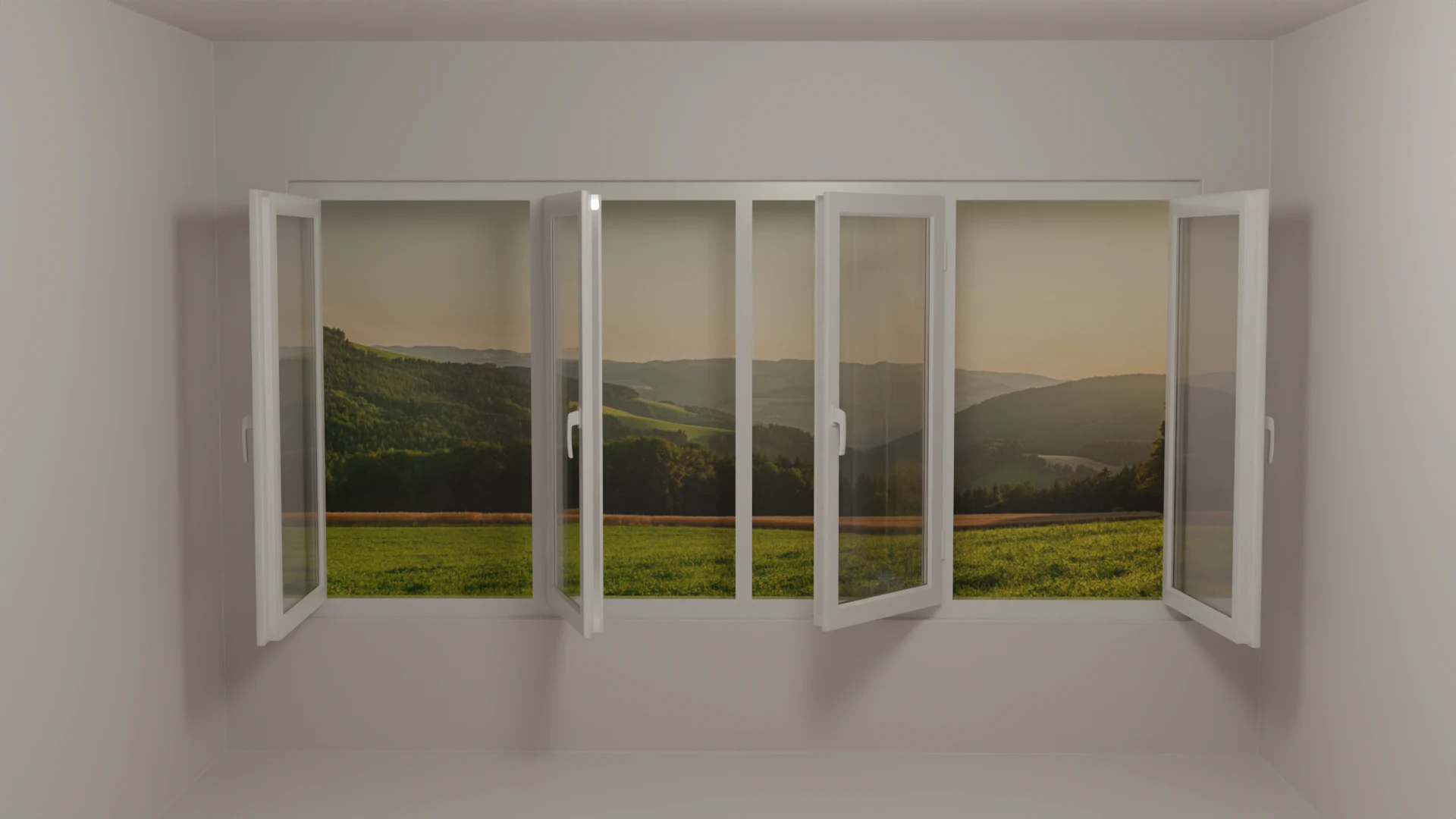 Plastic windows collection of 6 pieces 3D Model .c4d .max .obj .3ds .fbx .stl .blend 