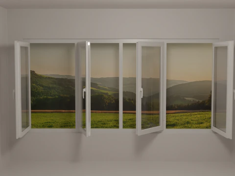 Cole&ccedil;&atilde;o de janelas de pl&aacute;stico de 6 pe&ccedil;as Modelo 3D