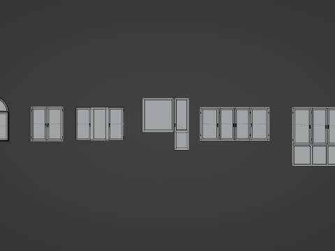 Plastic windows collection of 6 pieces 3D Модель