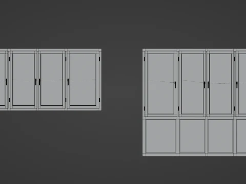 Plastic windows collection of 6 pieces 3D Model