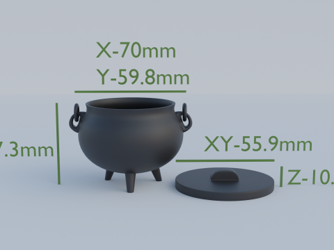 Halloween Witch Cauldron Bowl 3D Print Model