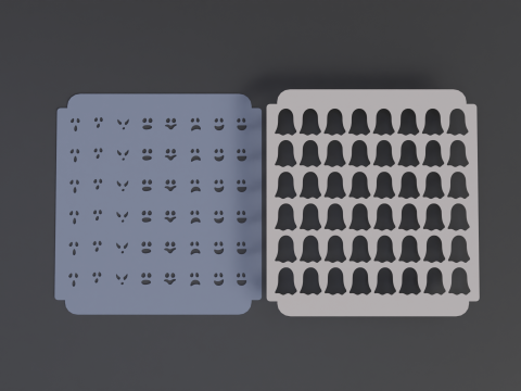 Sprinkle Stencil Ghost Design Digital STL file for 3D printing cookie maker download Modelo de Impressão 3D