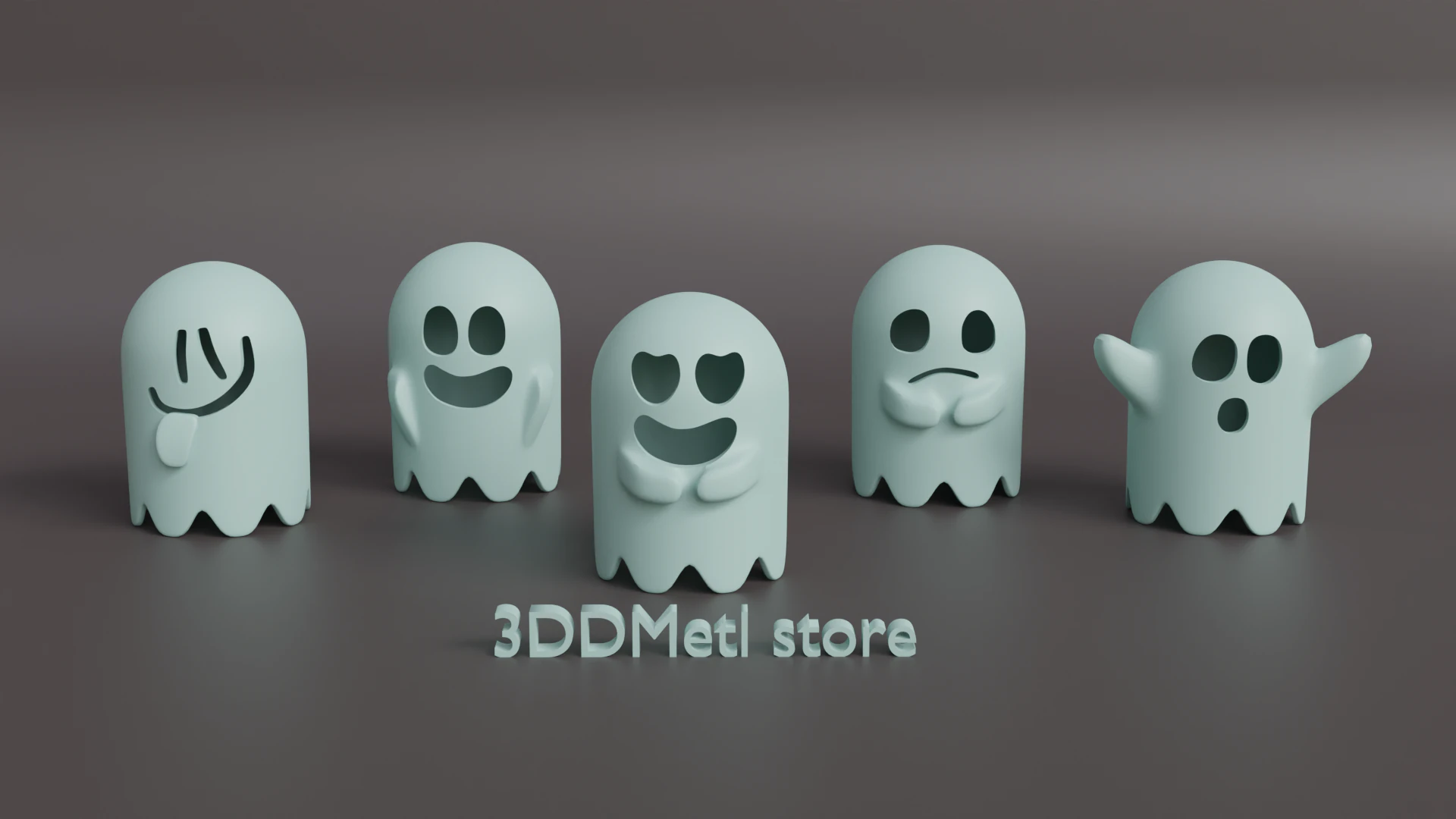 Ghosts 3D Print Model .c4d .max .obj .3ds .fbx .stl .blend 