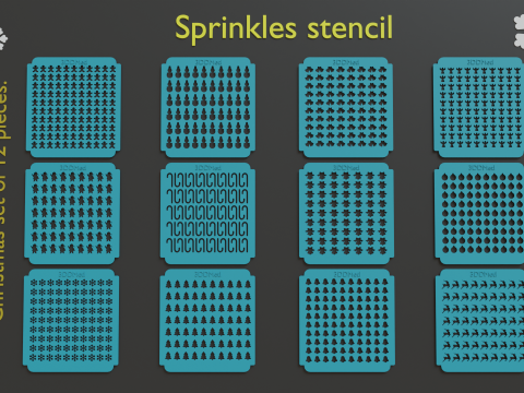 Sprinkles Stencil Christmas set of 12 pieces 3Dプリントモデル