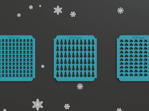 Sprinkles Stencil Navidad set de 12 piezas Modelo de impresión 3D