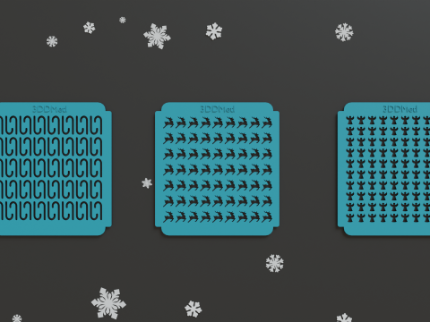 Sprinkles Stencil Christmas set of 12 pieces 3D Print Model