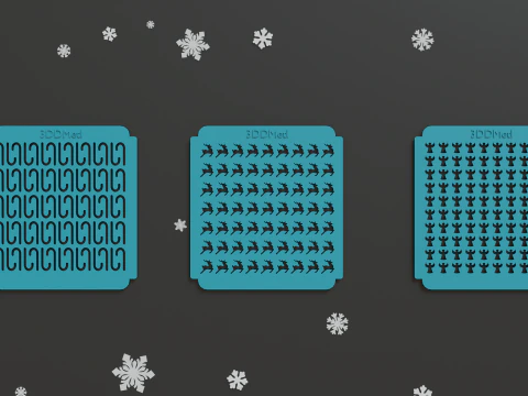 Sprinkles Stencil Navidad set de 12 piezas Modelo de impresión 3D