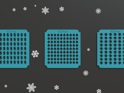 Sprinkles Stencil Christmas set of 12 pieces 3D Print Model