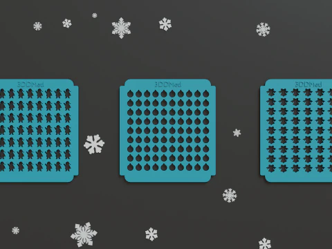 Sprinkles Stencil Navidad set de 12 piezas Modelo de impresión 3D