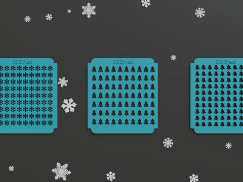 Sprinkles Stencil Navidad set de 12 piezas Modelo de impresión 3D