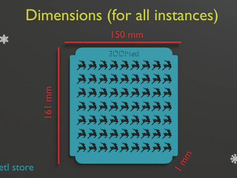 Sprinkles Stencil Navidad set de 12 piezas Modelo de impresión 3D